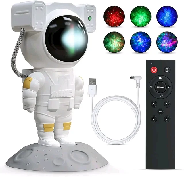 Astronaut Galaxy Projector – Starry Night Light with Nebula Effects