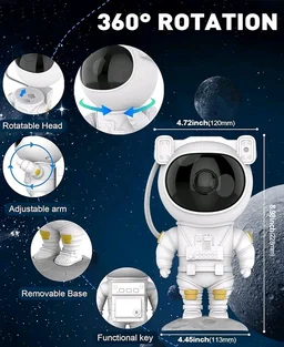 Astronaut Galaxy Projector – Starry Night Light with Nebula Effects