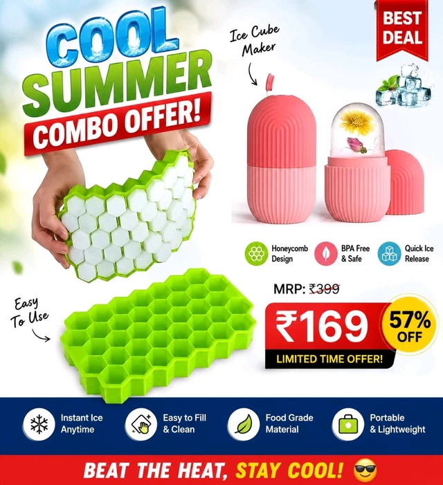 Ice Cube Maker Combo X2