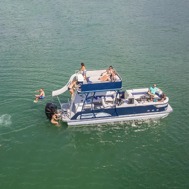 Double decker 24ft alluminium pontoon boat