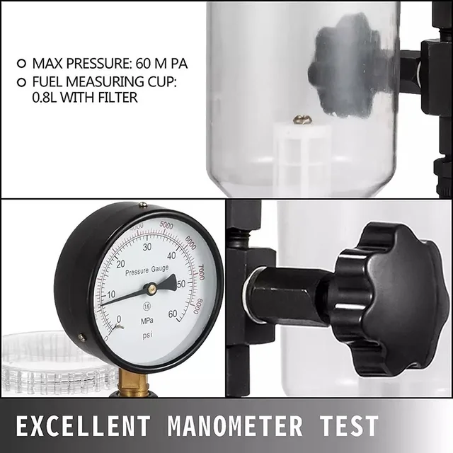 Diesel Fuel Injector Tester Aluminium 0-400 Bar