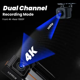 HIFFIN RoadCam X2 Dual Channel Recording Front 4K + Rear 1080P Dashcam with 1.47" Screen, Super Night Vision & WiFi, G-Sensor, Loop Recording, Parking Monitor. Ideal for Safety & Security