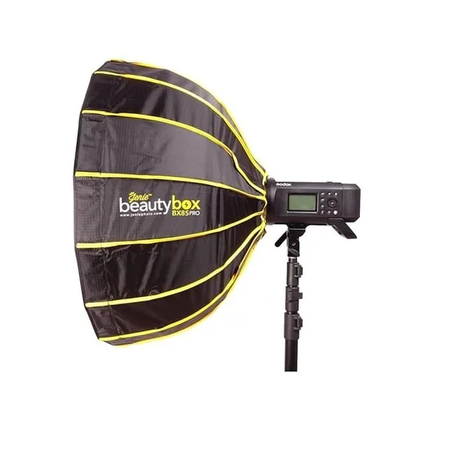 Beautybox Softbox with Grid 85CM pro / Bowens/White/Lightweight, Portable, Quick Set-up and Folding, Comes with Carry Bag – Compatible with Aputure, Godox, Digitek, and More Studio Lights