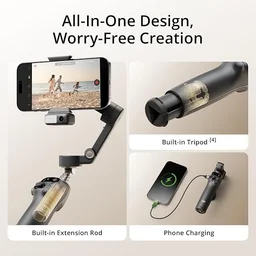 DJI Osmo Mobile 7P Gimbal Stabilizer for iPhone, Android, Native Tracking, Lighting,3-Axis Phone Gimbal,One-Tap Edit, Built-in Extension Rod & Tripod,Phone Charging, Vlogging Stabilizer YouTube Video