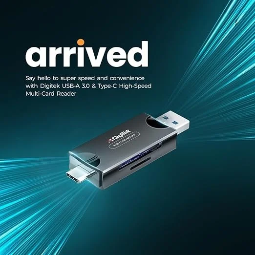 Digitek (DCR-007) USB-A 3.0 & Type C High-Speed Multi-Card Reader