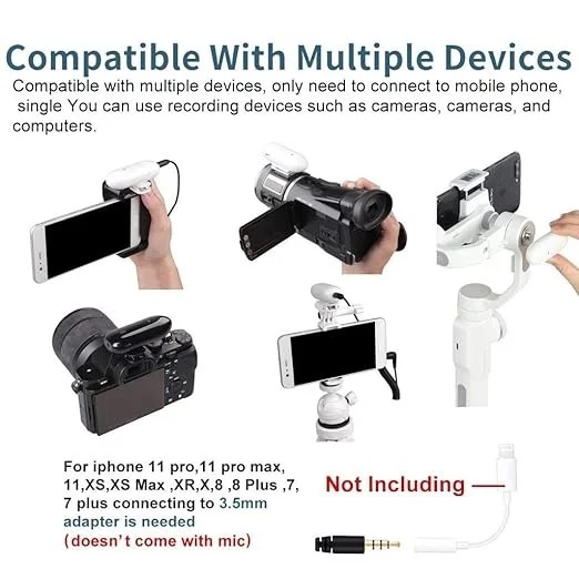 HIFFIN Lensgo LWM-318C Lavalier Wireless Microphone 5 Hour Battery Lifetime Video Mic for Cell Phones Cameras DSLR Gimbal Vlog Audio Interview Lapel Microphone