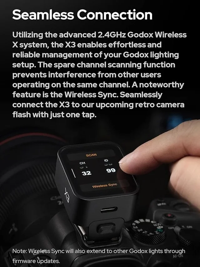 godox Godox X3-C TTL Wireless Flash Trigger,Compatible for Canon Camera, OLED Touchscreen X3 C Flash Transmitter, Built-in Lithium Battery, Support Quick Charge, with TCM Conversion