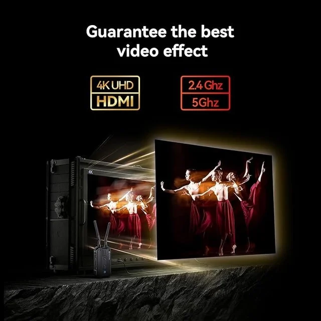 HOLY LAND 【Hollyland Pyro H】 Wireless HDMI Video Transmission System, Auto Dual-Band Hopping, 4K30/1080p60 1300ft Los Range 60ms Latency, Smart Channel Scan, Up to 4 Receiver, UVC Live Stream (1TX+1RX)