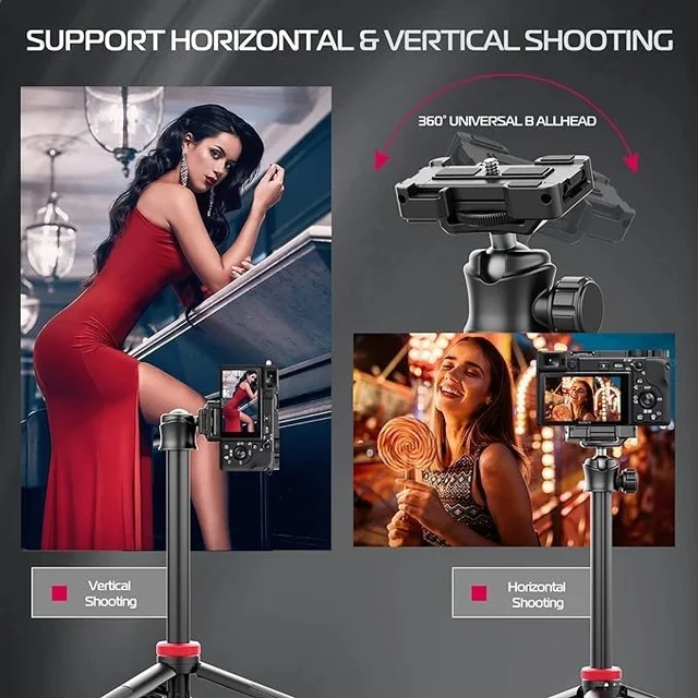 ULANZI MT-44 Extendable Phone Tripod, 44" Selfie Stick Phone Tripod Stand with 2 in 1 Phone Clip, 360° Ball Head Camera Tripod for iPhone Sony Canon GoPro, Lightweight for Travel