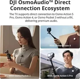 DJI Mic Mini (2 TX + 1 RX + Charging Case), Ultralight, Detail-Rich Audio, 48h Use, Noise Cancelling, Automatic Limiting, Wireless Microphone for Camera/iPhone/Android, Vlog, Streaming
