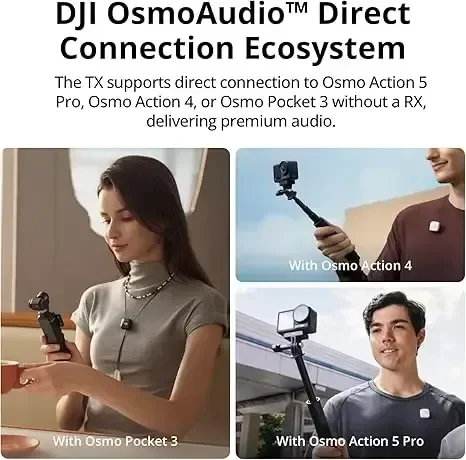 DJI Mic Mini (2 TX + 1 RX + Charging Case), Ultralight, Detail-Rich Audio, 48h Use, Noise Cancelling, Automatic Limiting, Wireless Microphone for Camera/iPhone/Android, Vlog, Streaming