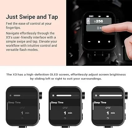 GODOX Godox X3-S X3S TTL Wireless Flash Trigger, Large OLED Touchscreen, Built-in Lithium Battery, Support TTL Auto/Manual/Multi Flash for Sony Camera
