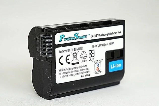Power Smart EN-EL15C, EN-EL15B, EN-EL15 Rechargeable Lithium-Ion Battery for for D850, D7200, D7500, D500, D7100, D810A, D750, D810, D800E, D7000, D800, Z6 II, Z7 II, Z5, Z7, Z6, Camera Battery