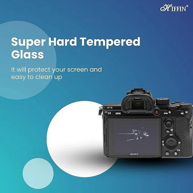 Hiffin A7 III LCD Screen Protector Clear Tempered Glass Film Camera LCD Screen Protector Guard 6 Layer for (LCD SCREEN PROTECTOR FOR A73 SONY)
