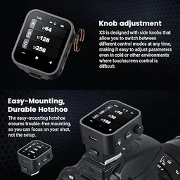 GODOX Godox X3-S X3S TTL Wireless Flash Trigger, Large OLED Touchscreen, Built-in Lithium Battery, Support TTL Auto/Manual/Multi Flash for Sony Camera