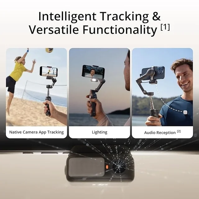 DJI Osmo Mobile 7P Gimbal Stabilizer for iPhone, Android, Native Tracking, Lighting,3-Axis Phone Gimbal,One-Tap Edit, Built-in Extension Rod & Tripod,Phone Charging, Vlogging Stabilizer YouTube Video