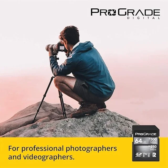 PRO GRADE ProGrade Digital SDXC UHS-II V90 Memory Card (64GB), Silver, (Secure-Digital-Cards)
