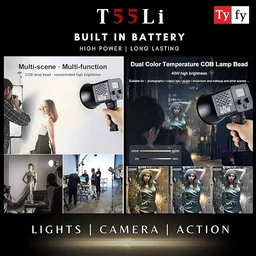 TYFY High Power Pocket LED Photo, Video COB Light with Built in Battery/ 8 Special Light Effects/Suitable for All Kinds of Small Production Photography/Power Saving & Environment Protection