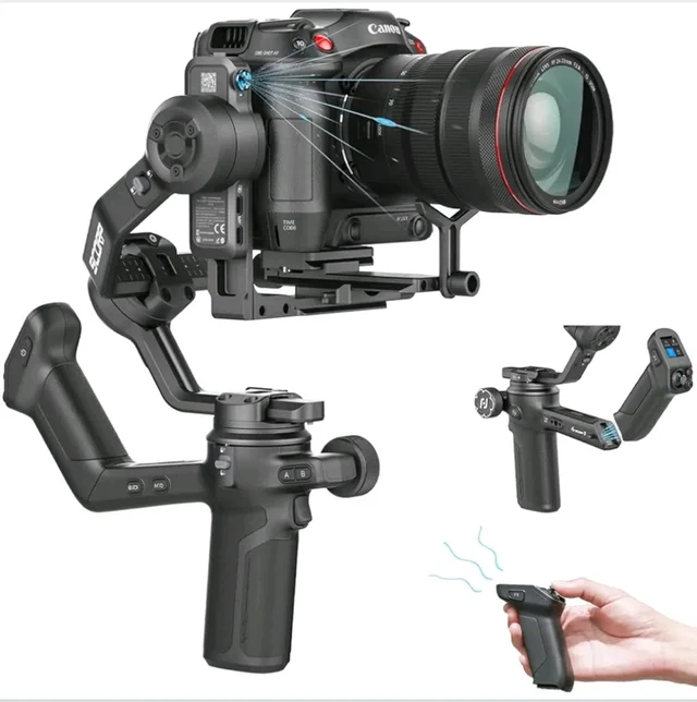 FeiyuTech SCORP 3 Gimbal Stabilizer for Camera, Built-in AI Tracking Sensor & Detachable Remote Control, 3.5KG Payload Camera Stabilizer with Touch Screen, Vertical Shooting