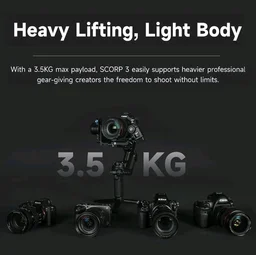 FeiyuTech SCORP 3 Gimbal Stabilizer for Camera, Built-in AI Tracking Sensor & Detachable Remote Control, 3.5KG Payload Camera Stabilizer with Touch Screen, Vertical Shooting