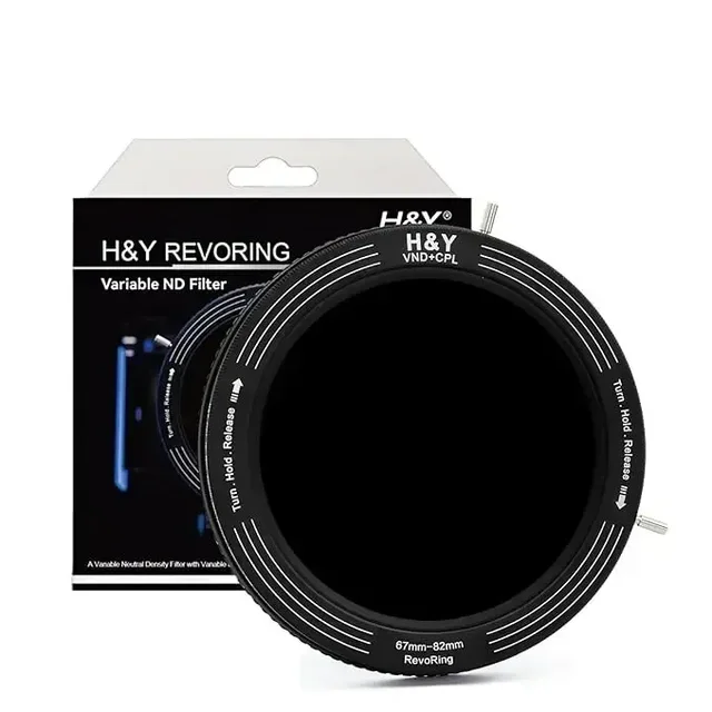 H&Y 67 72 77 82mm Variable ND Filter Polarizing Filter and Adjustable Filter Adapter Step Ring 3 in 1 Camera Lens Filter VND CPL Filter ND3-ND1000 1.5-10 Stops for Studio Outdoor and Video Shooting