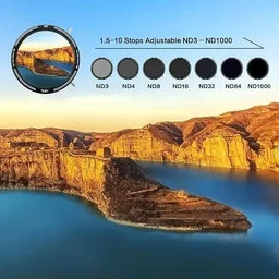 H&Y 67 72 77 82mm Variable ND Filter Polarizing Filter and Adjustable Filter Adapter Step Ring 3 in 1 Camera Lens Filter VND CPL Filter ND3-ND1000 1.5-10 Stops for Studio Outdoor and Video Shooting