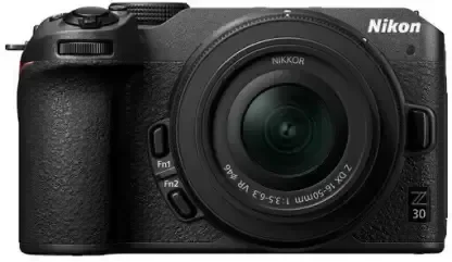 NIKON Z30 Mirrorless Camera Z DX 16 - 50 mm f/3.5 - 6.3 VR Lens (Black)