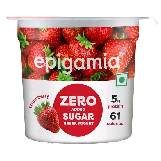 epigamia Zero Added Sugar Greek Yogurt Strawberry 