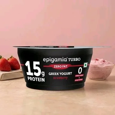 epigamia Zero Fat 15g Protein Greek Yogurt Strawberry 