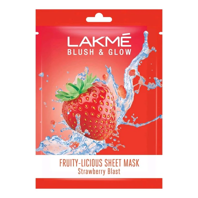 Lakmē Blush & Glow, Fruity - Licious Sheet Mask Strawberry Blast