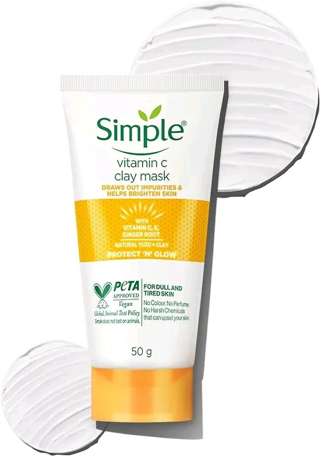 Simple

vitamin c glow facial wash FOR BRIGHT & RADIANT SKIN

WITH VITAMIN C, B3, PRO-VITAMIN B5

NATURAL YUZU PROTECT 'N' GLOW

PETA APPROVED

Vegan Test Policy

100% SOAP FREE FOR DULL AND TIRED SU

No Colour. No Perfume No Harsh Chemicals onanimals that can upset your skin

100 ml