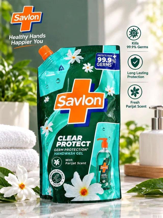 Savlon Clear Protect Germ Protection Hand Wash Gel With Parijat Scent