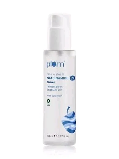 Plam Rice Water & Niacinamide 3% Toner For Visibly Tighter Pores & Brighter Skin In 3 Dsys^ for all skin types