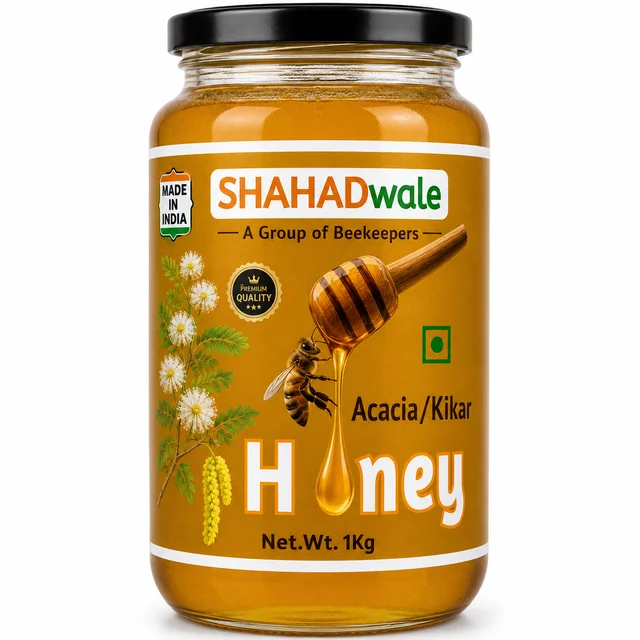 SHAHADWALE Acacia Honey | Kikar Honey | Babool Flora Honey - 1 Kg