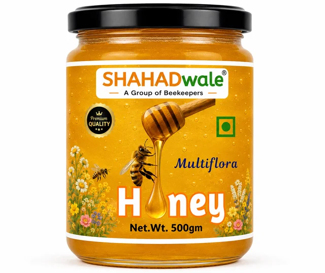 SHAHADWALE Multi Flora Honey | Shivalik Forest Honey | Himaliyan Honey - 500 Gm, Premium Quality