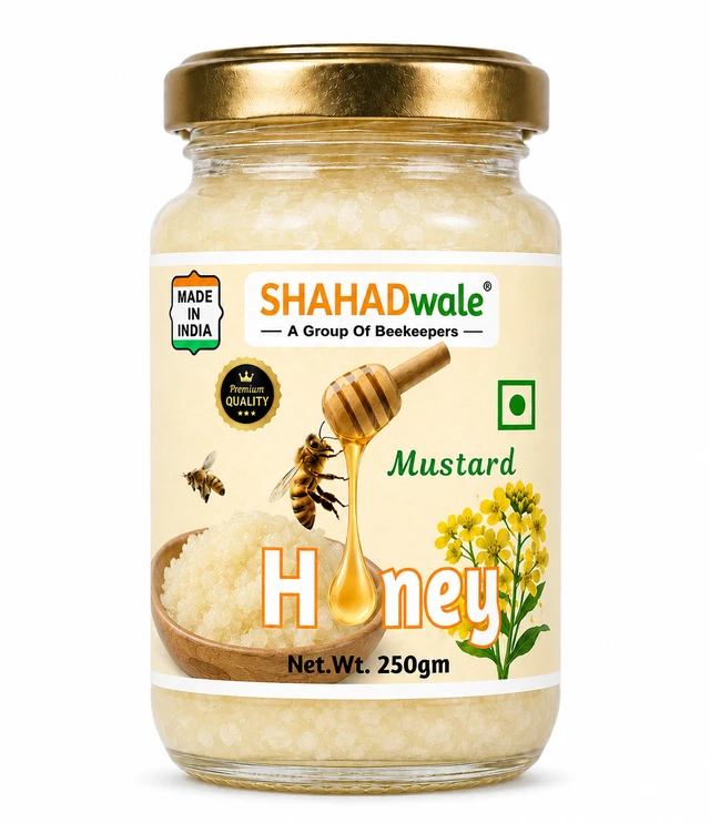 SHAHADWALE Natural Mustard Honey | Raw Sarson Honey from Rajasthan | Unprocessed & Pure - 250gm