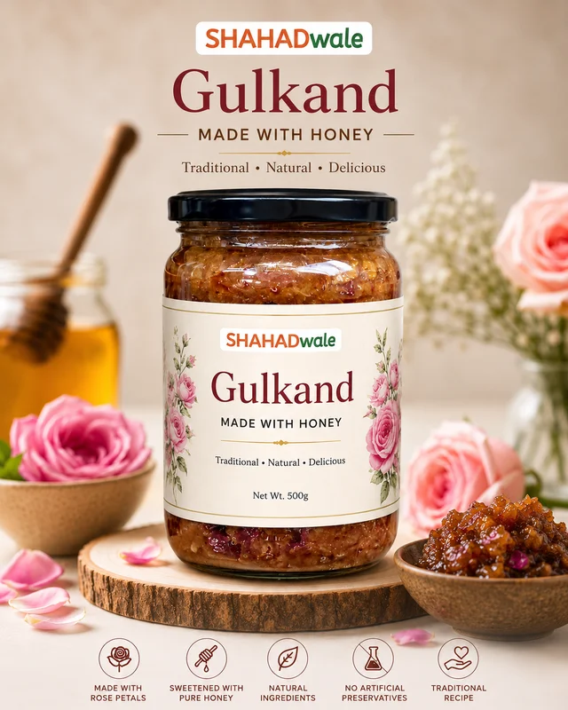 Shahadwale SHAHADwale Honey Gulkand – Traditional Rose Petal Preserve Made with Pure Honey - 500 gram