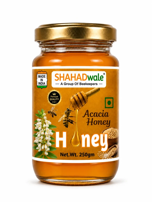 SHAHADWALE Acacia Honey | Kikar Honey | Babool Flora Honey - 250Gm