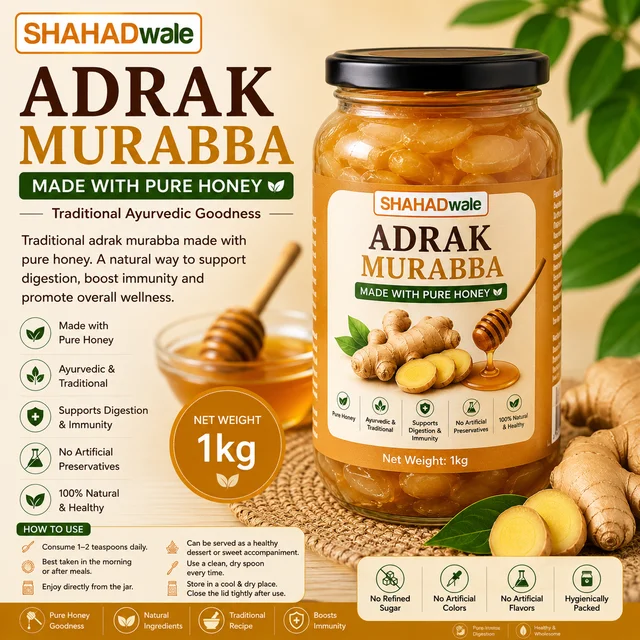 Shahadwale Adrak Murabba in Pure Honey | Traditional Ayurvedic Ginger Preserve - 1kg