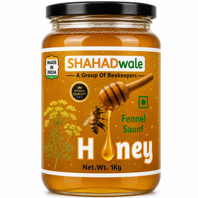 SHAHADWALE Fennel Honey | Saunf Flora Honey - 1Kg