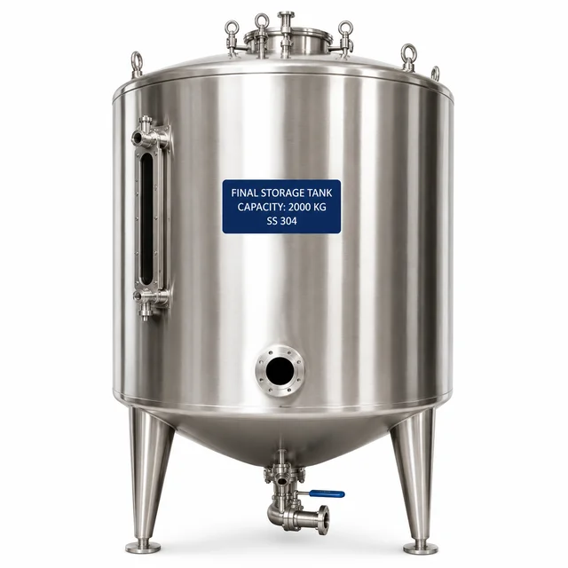 SHAHADWALE Final Honey Storage Tank | Food Grade Honey Storage Vessel | Industrial Honey Holding Tank