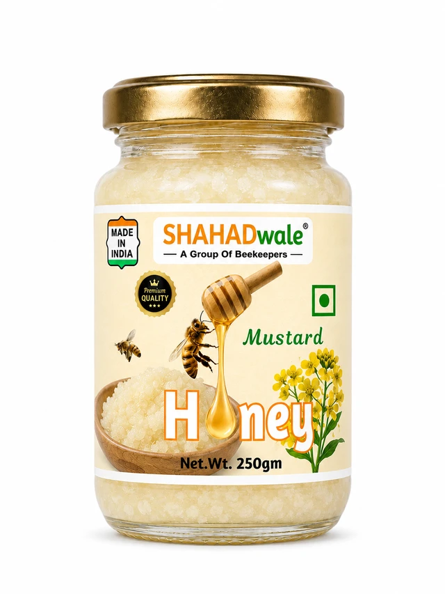 SHAHADWALE Natural Mustard Honey | Raw Sarson Honey from Rajasthan | Unprocessed & Pure - 250gm