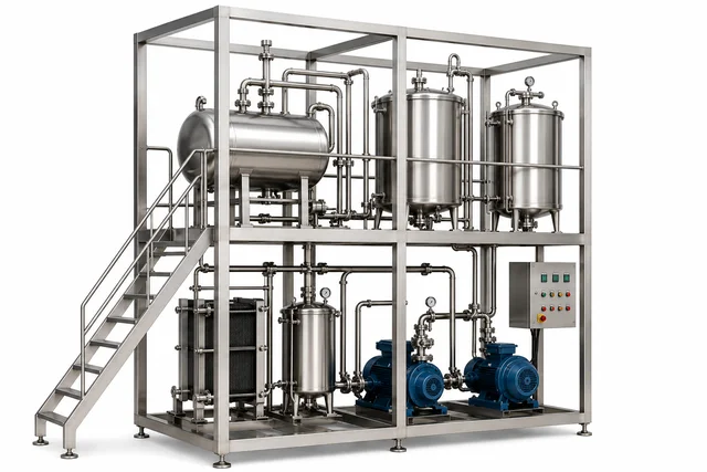 SHAHADWALE Modular Frame Evaporation System | Stainless Steel Industrial Processing Plant