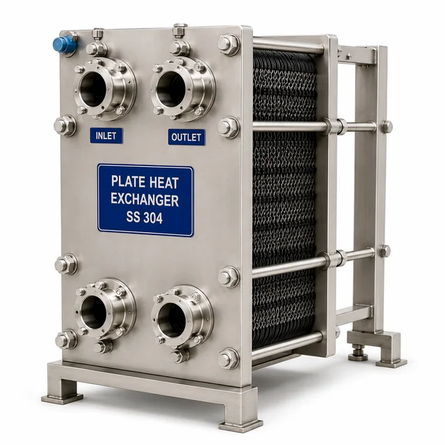SHAHADWALE Plate Heat Exchanger (500 kg/hr) | SS304 Stainless Steel Heat Exchanger