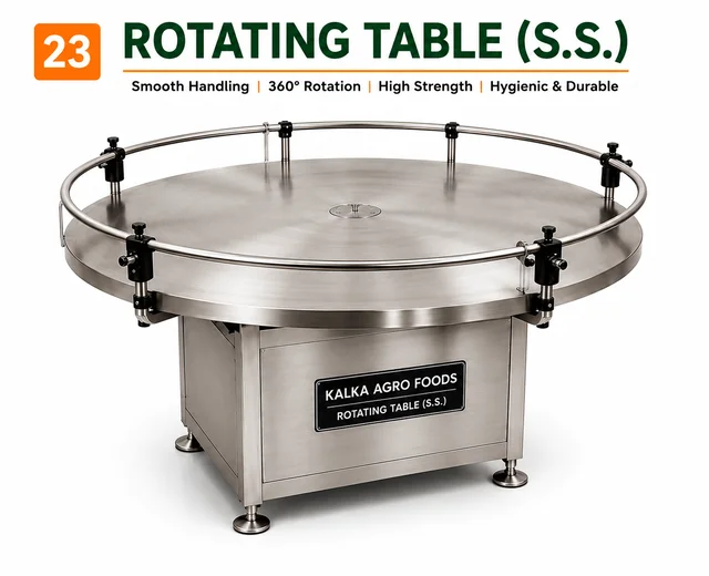 SHAHADWALE SS Rotating Table | Food Grade Stainless Steel Bottle Accumulation Table