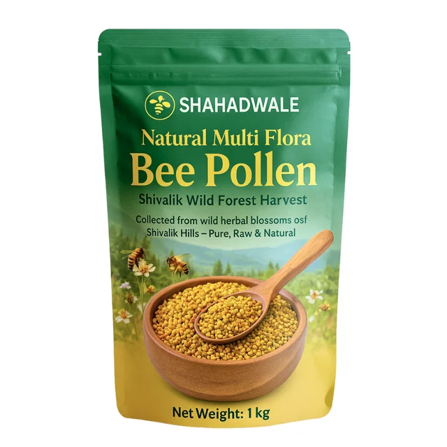 SHAHADWALE Multi Flora Bee Pollen 1kg – Delicious & Nutrient-Rich Superfood with B-Complex & Antioxidants - 1 Kg
