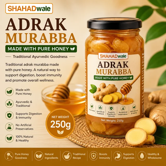 Shahadwale Adrak Murabba in Pure Honey | Traditional Ayurvedic Ginger Preserve - 250gm