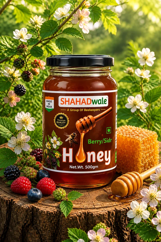 SHAHADWALE Berry Honey | Sidr Honey | Jujube Honey | SHAHADWALE HONEY - 500 Gm.