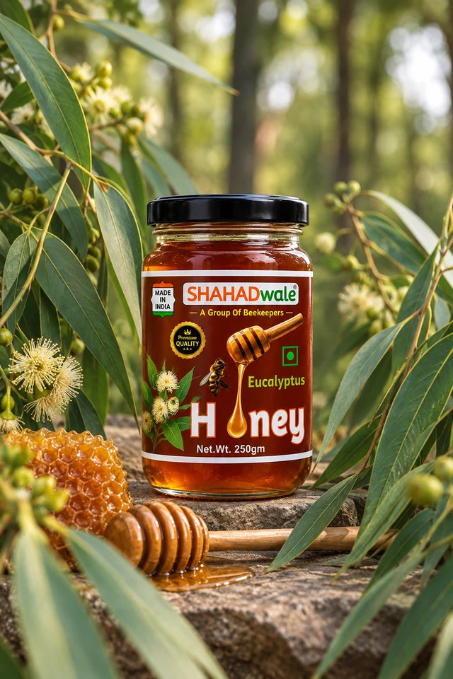 SHAHADWALE Eucalyptus Honey | Safeda Honey | Neelgiri Flora Honey | SHAHADWALE Honey - 250 Gm