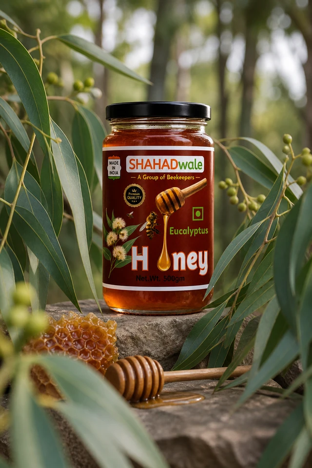 SHAHADWALE Eucalyptus Honey | Safeda Honey | Neelgiri Flora Honey | SHAHADWALE Honey - 500 Gm